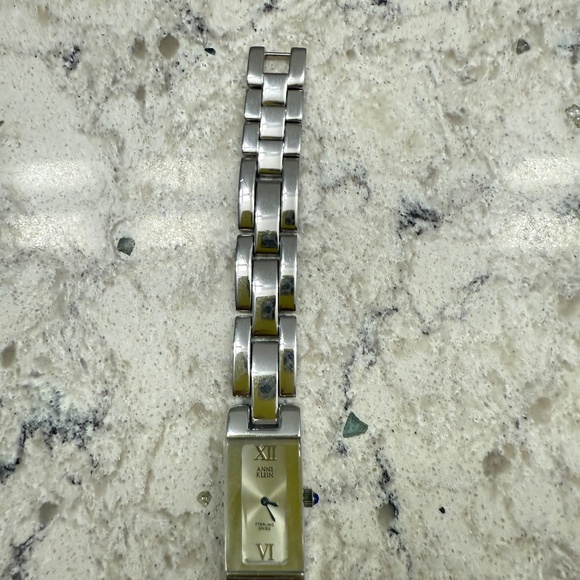 Pre- Owned Anne Klein Sterling Swiss Women's wristwatch rectangle face‎ - Picture 6 of 9